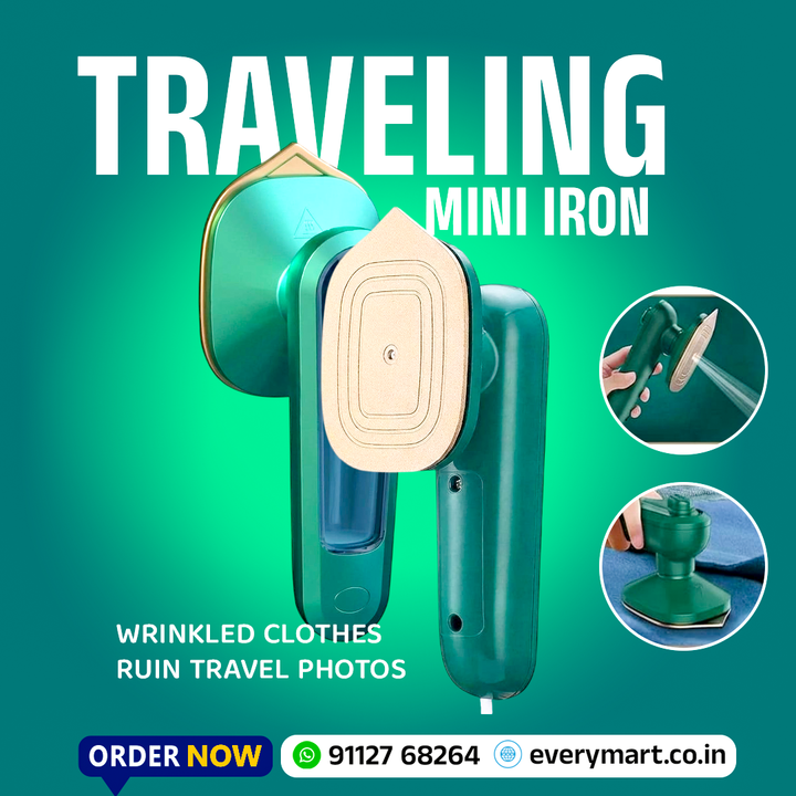 Steam Mini Portable Travel Iron 50 W Garment Steamer (Green)