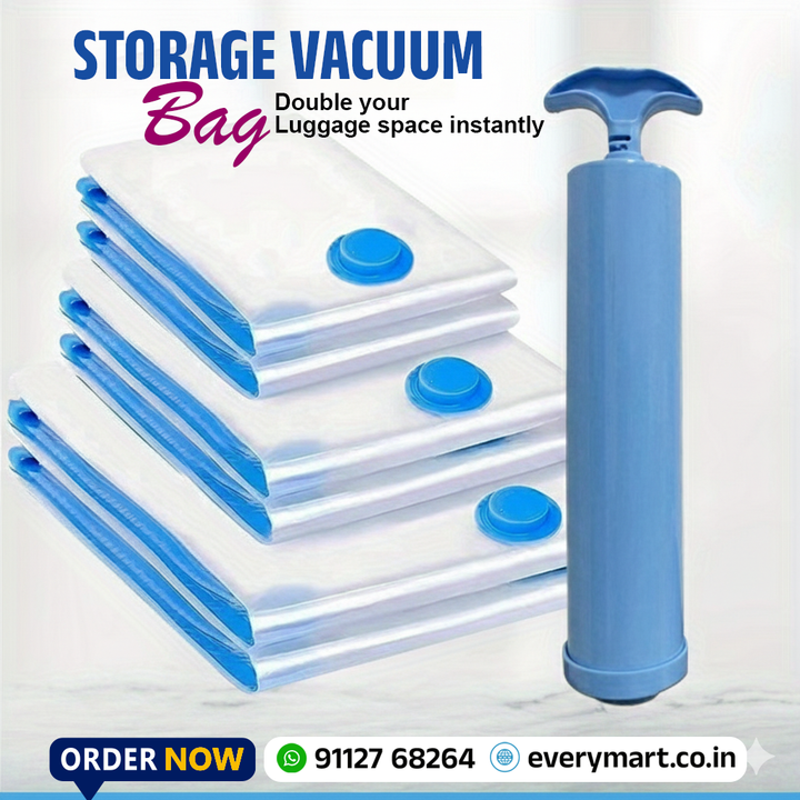 Smart Saver Vacuum Bags for Travel, Space Saver Bags 5 Pack (1 Large 2 Medium 2 Small)