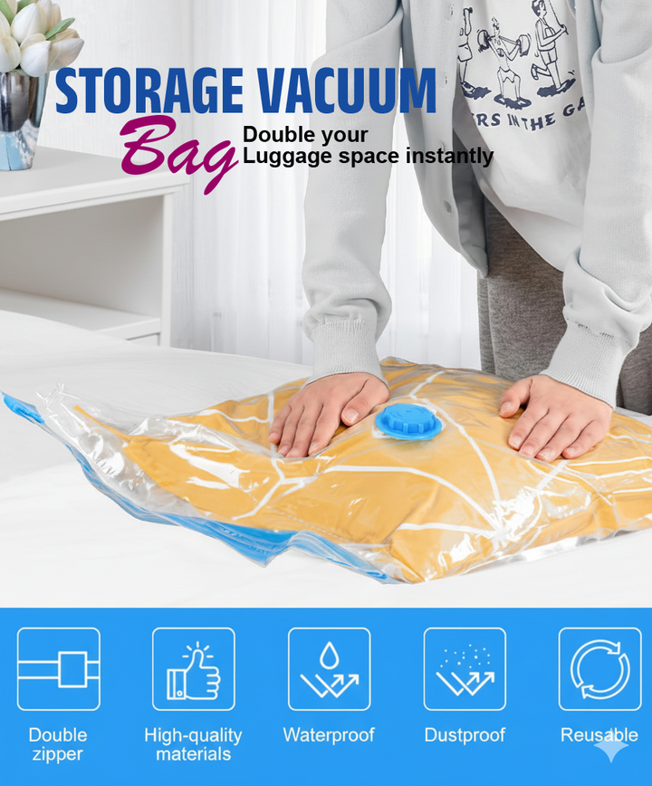 Smart Saver Vacuum Bags for Travel, Space Saver Bags 5 Pack (1 Large 2 Medium 2 Small)