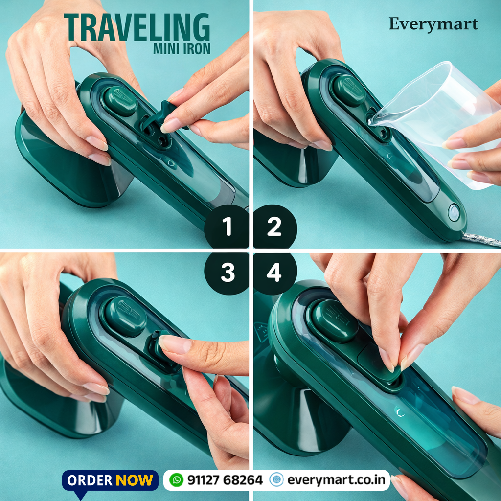 Steam Mini Portable Travel Iron 50 W Garment Steamer (Green)