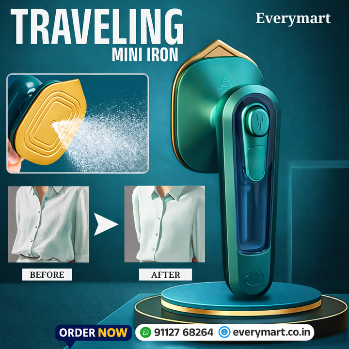 Steam Mini Portable Travel Iron 50 W Garment Steamer (Green)