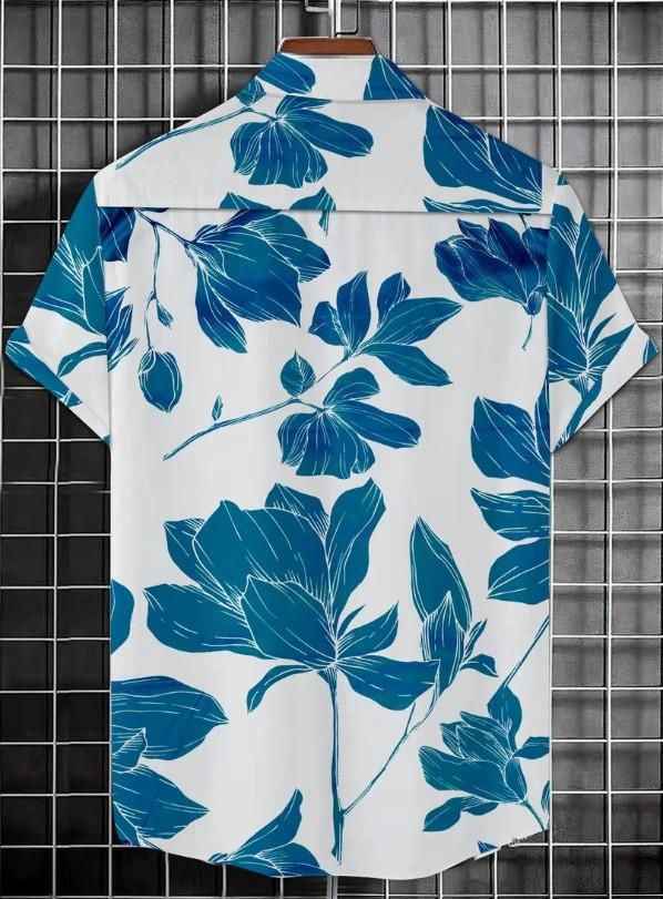 Men's Printed Half Sleeves Regular Collar Casual Shirt