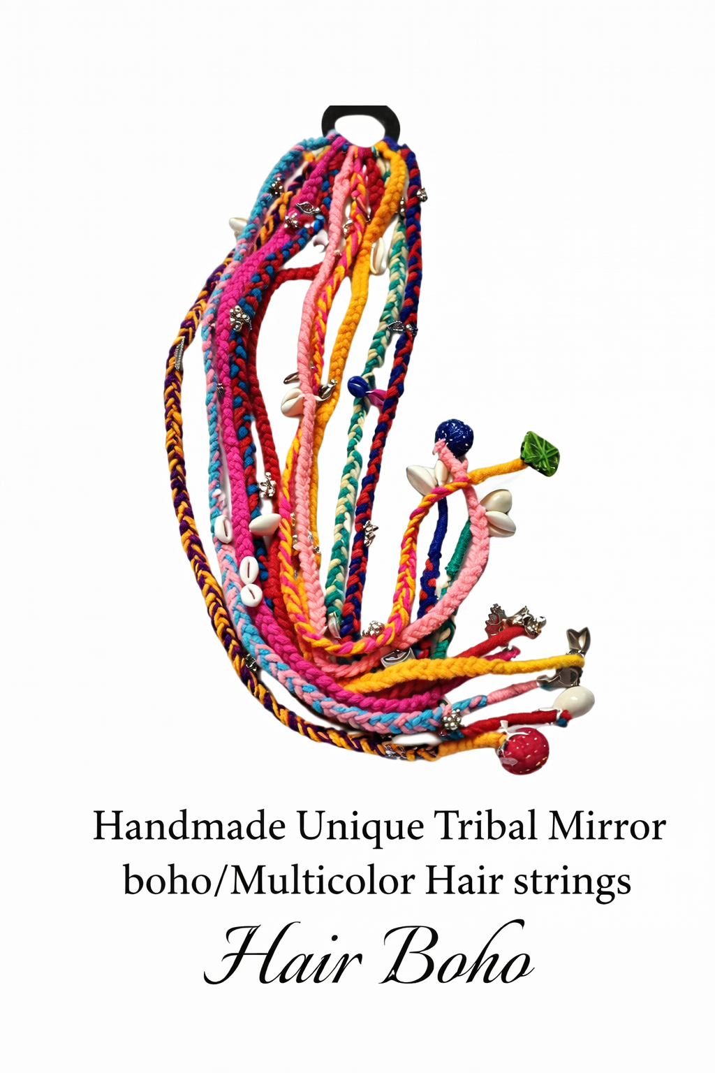 ✨ Hair Boho Combo – Black 14 Inch & Multicolour 20 Inch Boho Hair Accessories Set