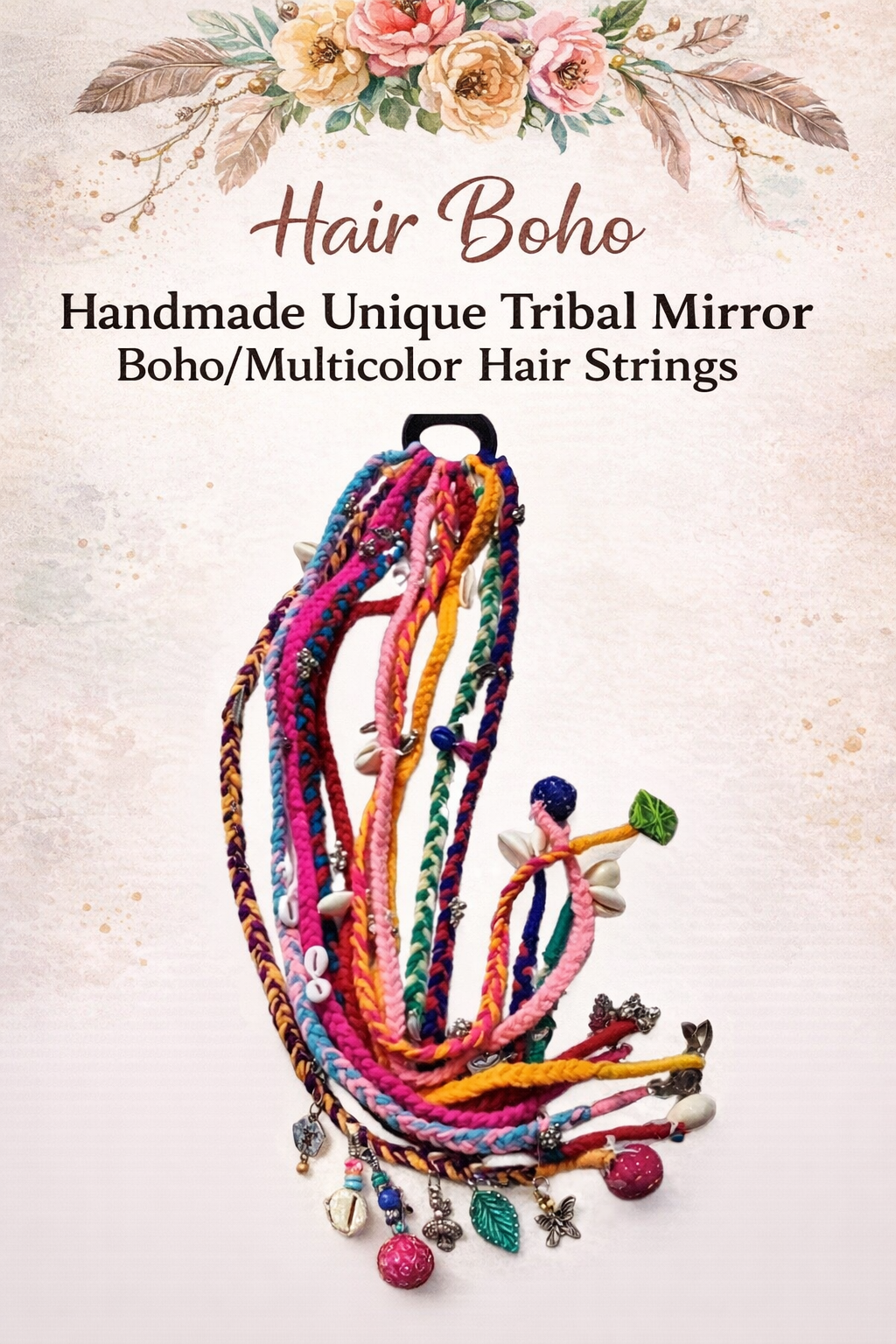 ✨ Hair Boho Combo – Black 14 Inch & Multicolour 20 Inch Boho Hair Accessories Set